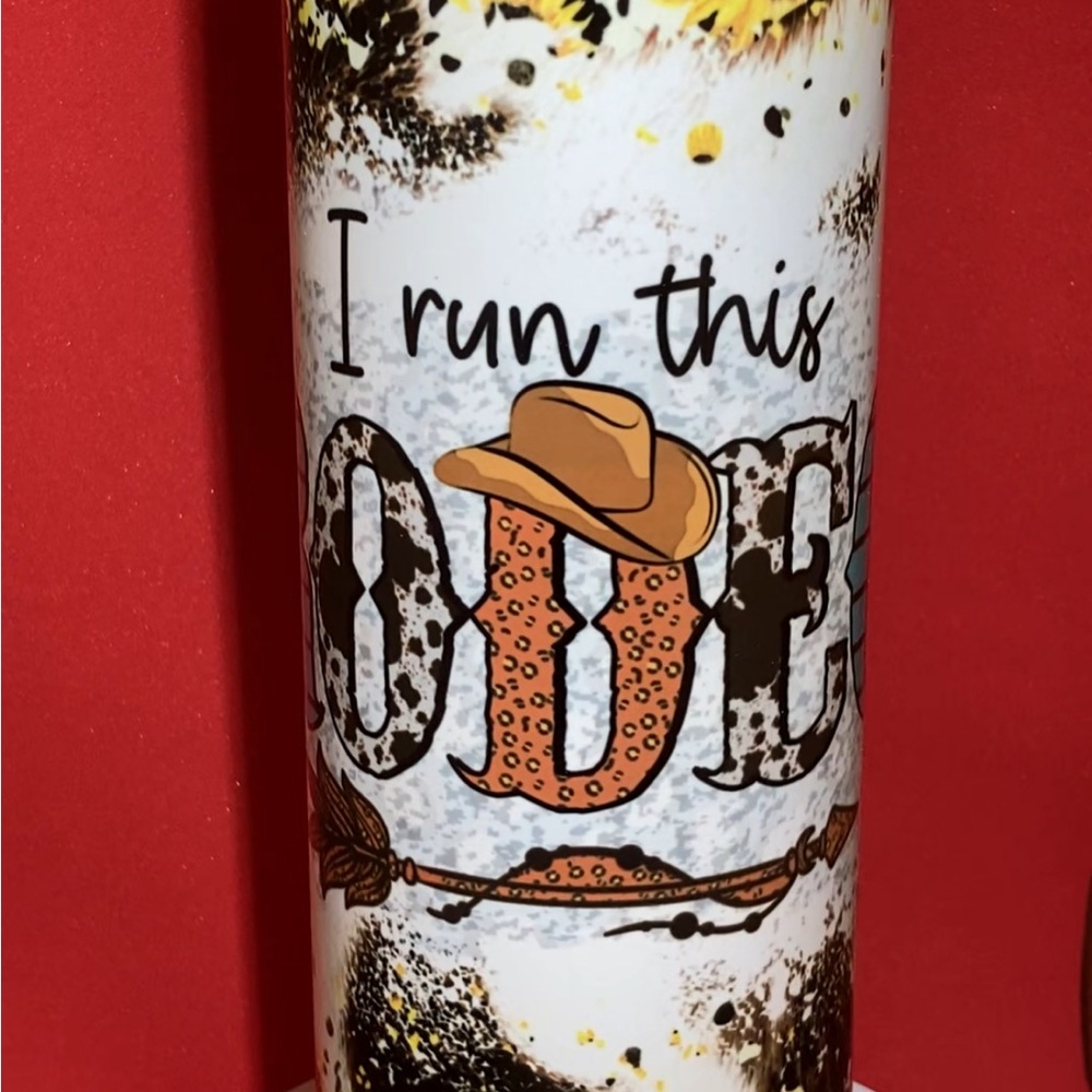 Cowboy Themed Tumbler with Hat Design